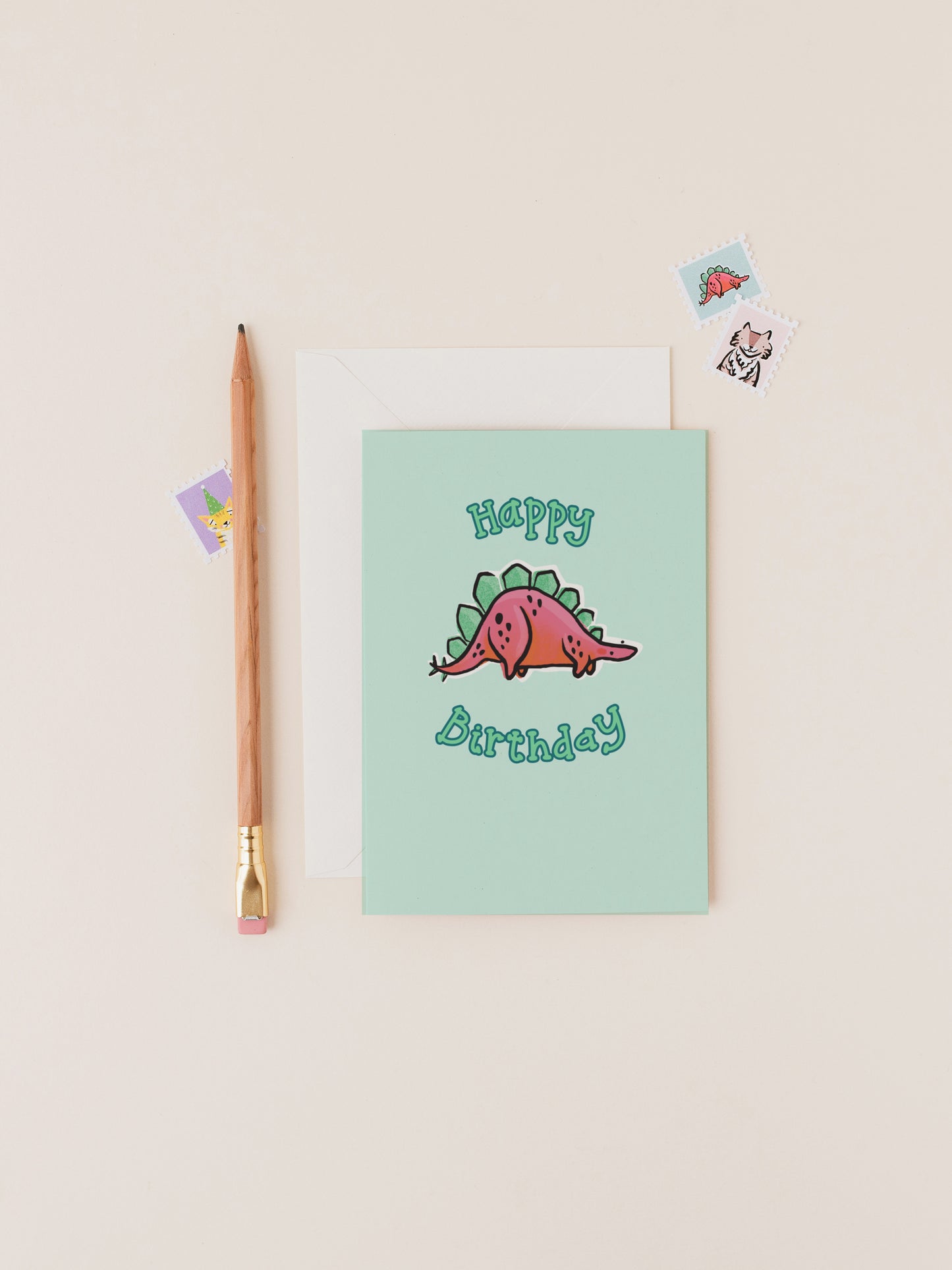 Steg the Stegosaurus Dinosaur Birthday Card