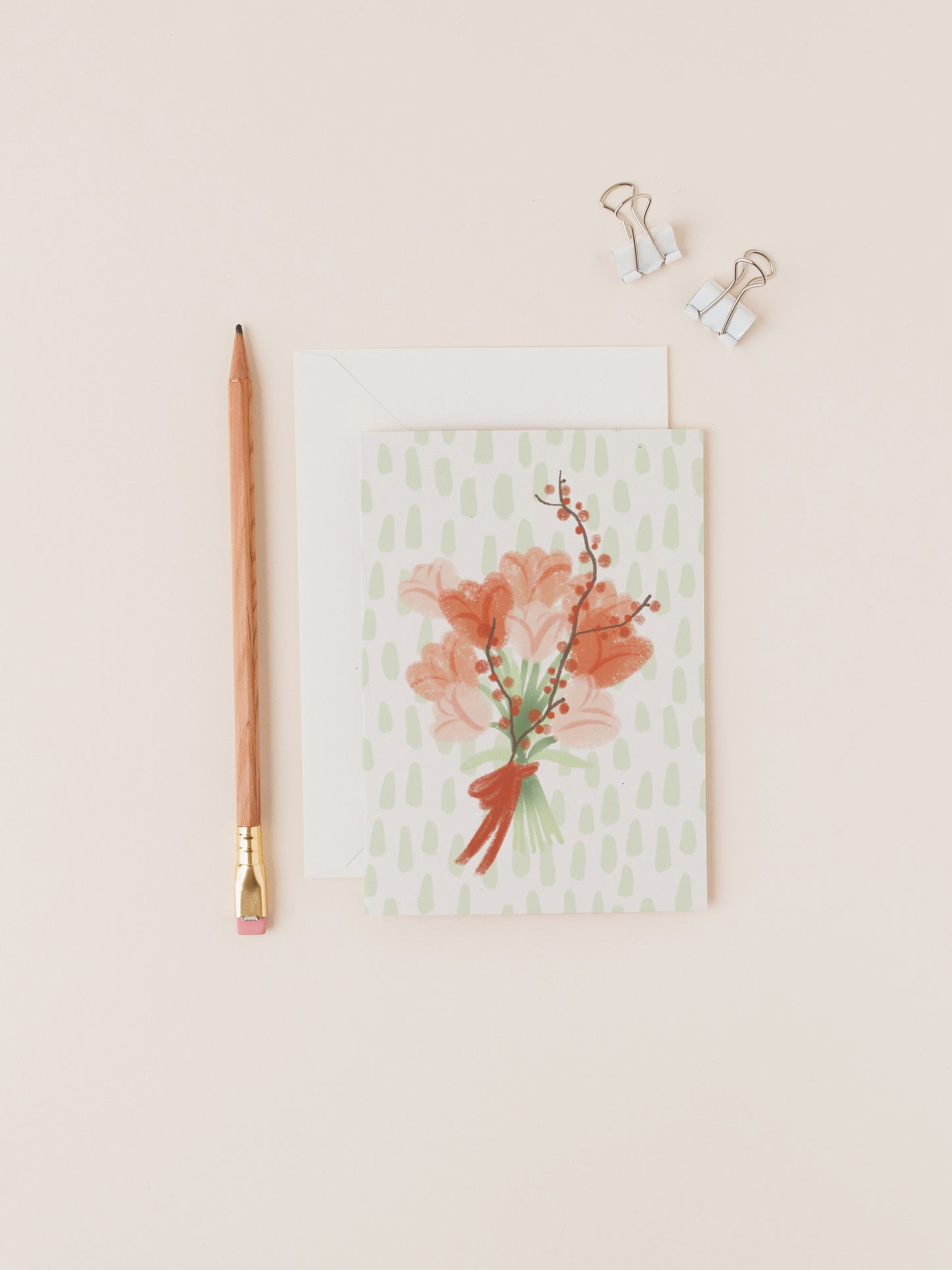 Bouquet Blank Card | Warm Colours