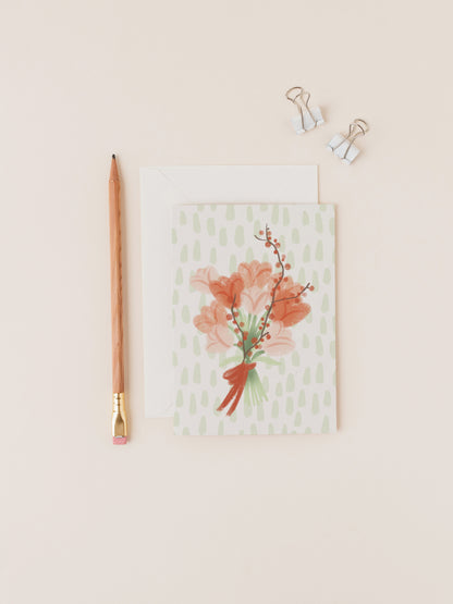 Bouquet Blank Card | Warm Colours