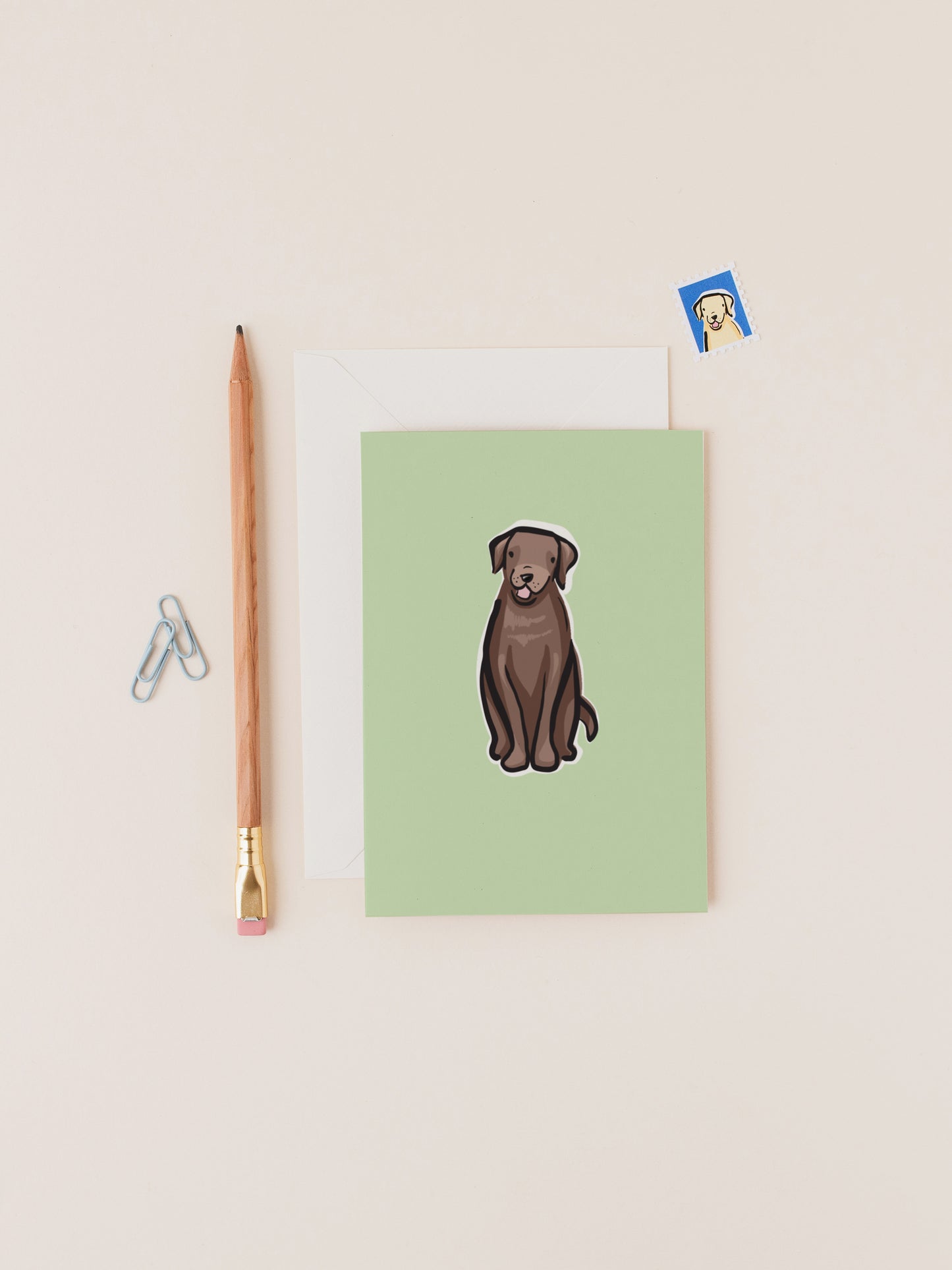 Maple the Chocolate Brown Labrador Dog Card