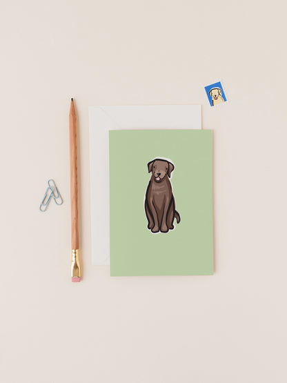 Maple the Chocolate Brown Labrador Dog Card