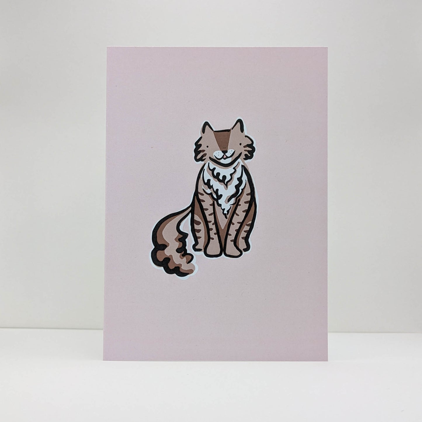 Mocha the Fluffy Brown Tabby Cat Card