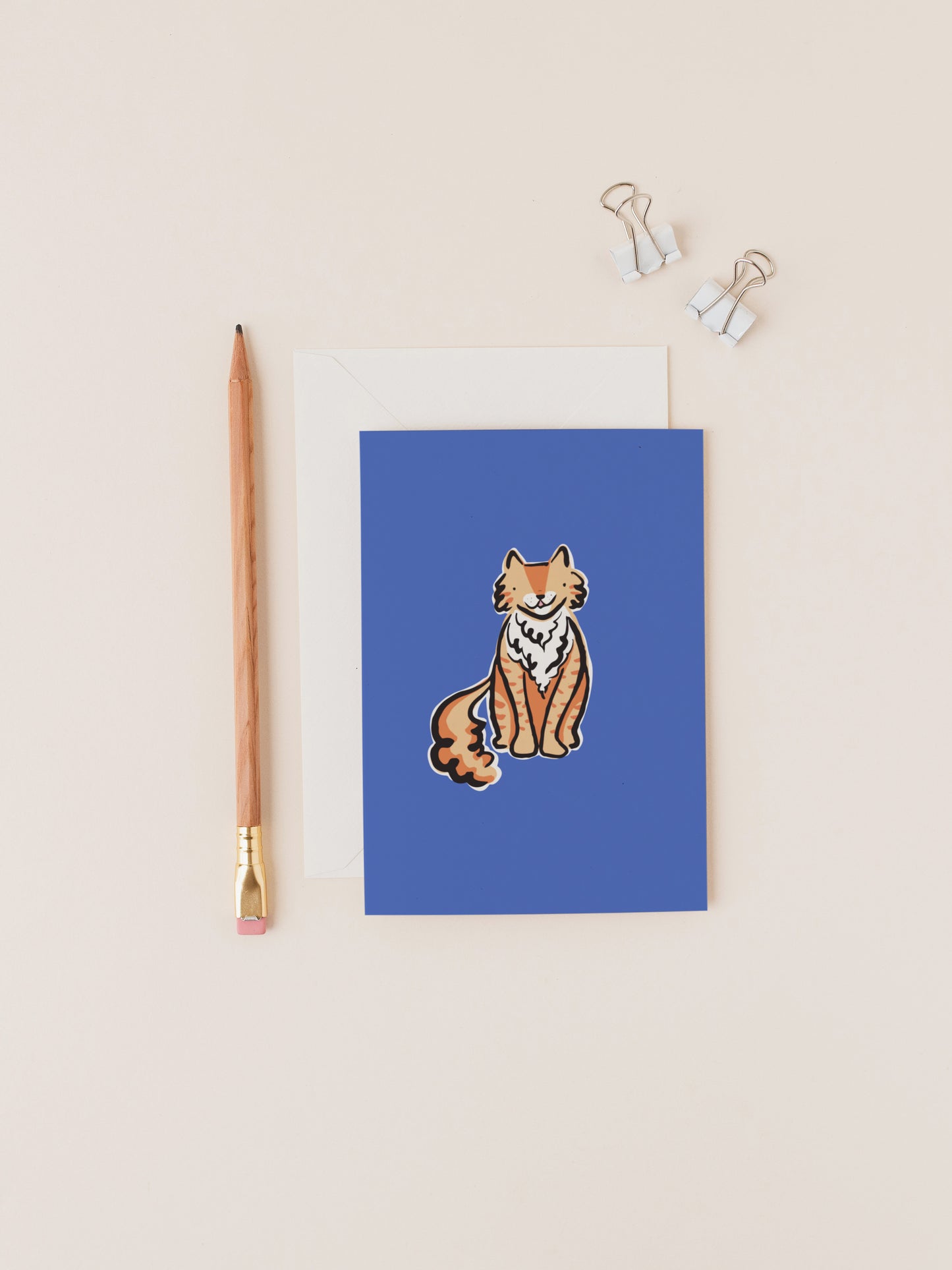 Jasper the Fluffy Ginger Tabby Cat Card