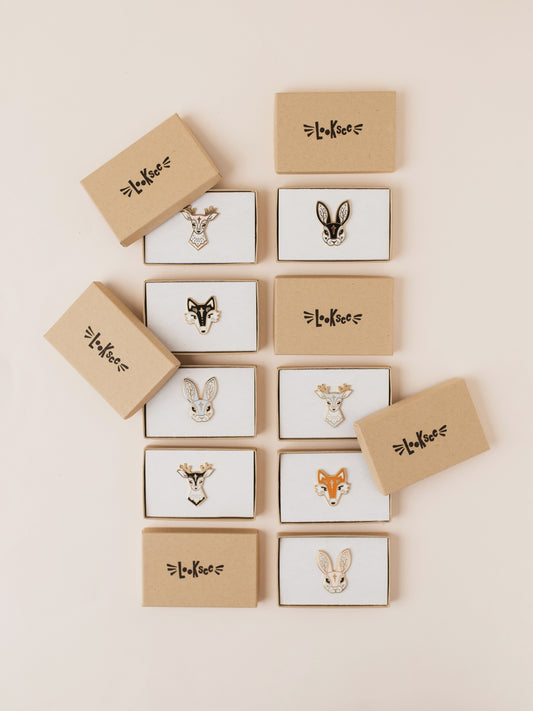 Pink Fairytale Deer Enamel Pin in Gift Box