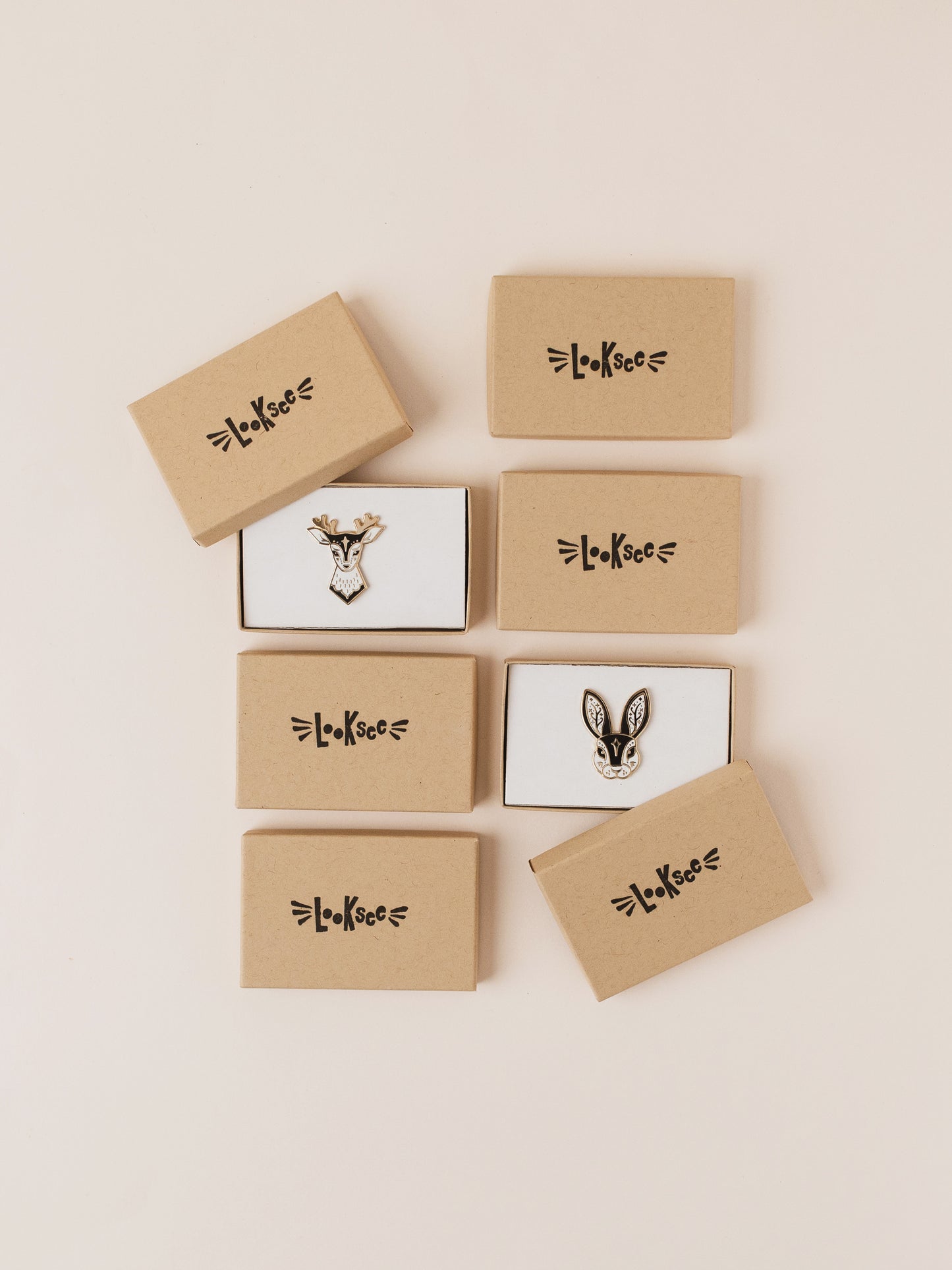 Black Fairytale Deer Enamel Pin in Gift Box