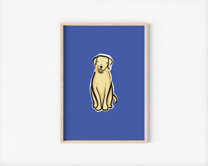 Midas the Yellow Labrador Dog A5 Art Print
