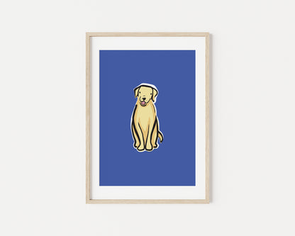 Midas the Yellow Labrador Dog A5 Art Print