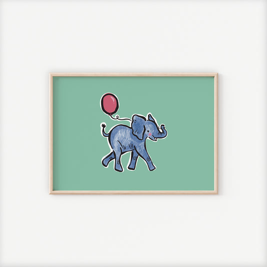 Neiro the Baby Elephant A5 Art Print