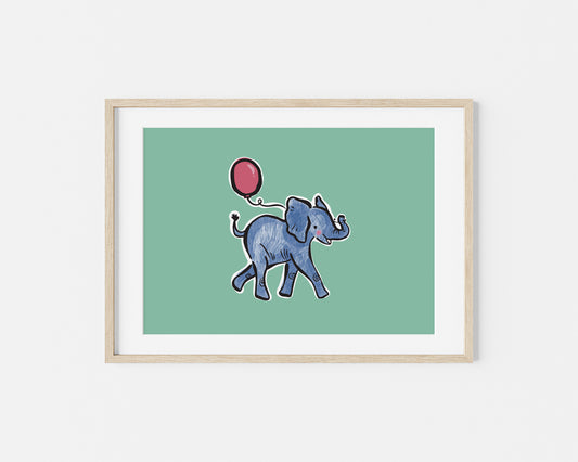 Neiro the Baby Elephant A5 Art Print