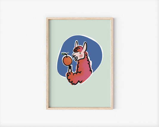 Oriana the Llama A5 Art Print