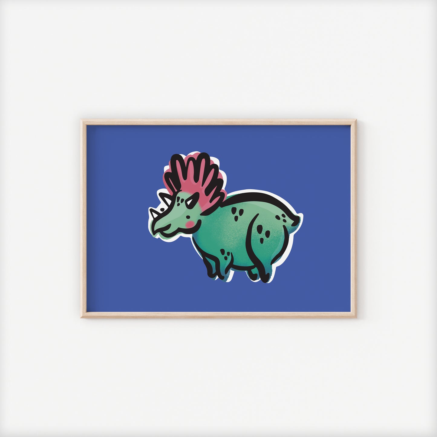 Topsy the Triceratops Dinosaur A5 Art Print