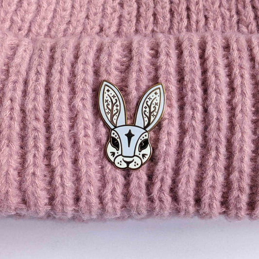 Blue Fairytale Rabbit Enamel Pin in Gift Box