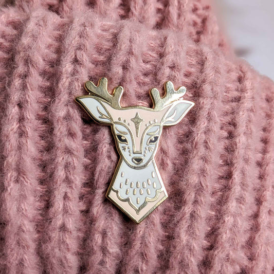 Pink Fairytale Deer Enamel Pin in Gift Box