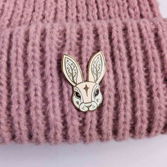 Pink Fairytale Rabbit Enamel Pin in Gift Box
