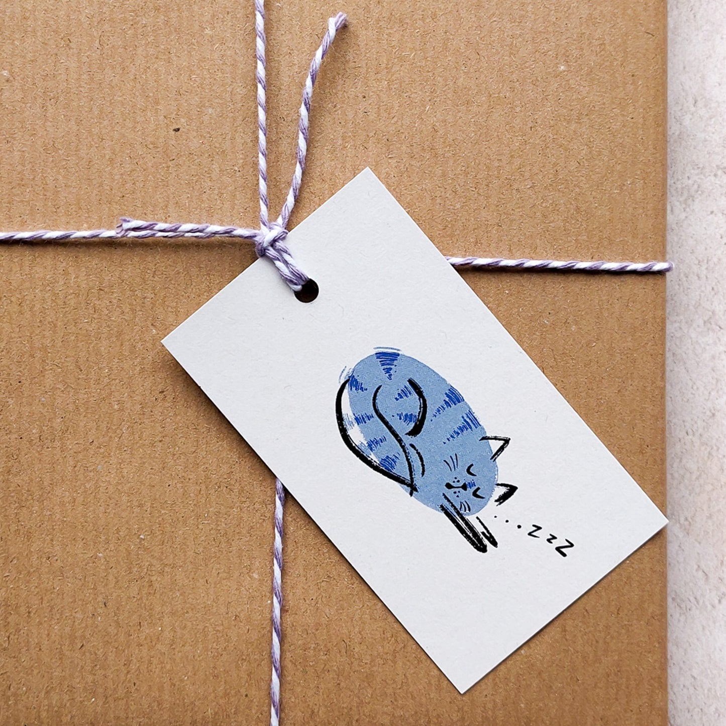 Cosy Cat Blue Gift Tags | Pack of 6