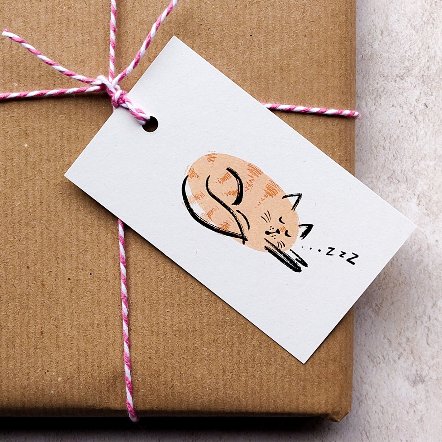 Cosy Cat Orange Gift Tags | Pack of 6