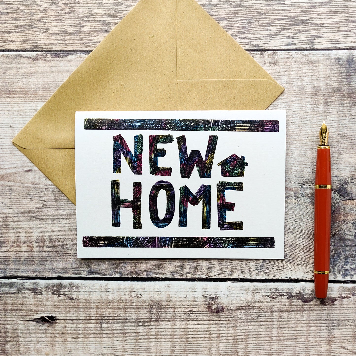 Scribbly New Home Card